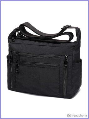 Nylon Crossbody Bags for Women Multi Pocket Lightweight Travel Purse
